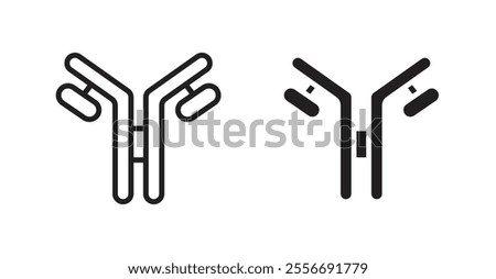 Antibody icon set in Thin line black color.
