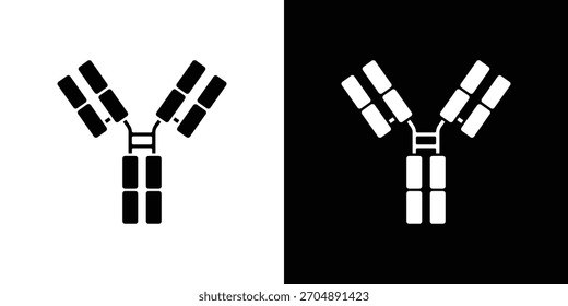 Antibody icon silhouette vector in black colors. flat symbol logo design style