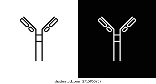 Icono de anticuerpo. Símbolo plano simple. Ilustración de pictograma de contorno negro perfecto