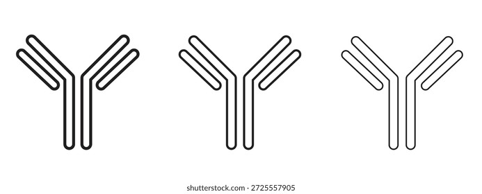 Antibody icon thin line symbol on white background, editable stroke vector illustration