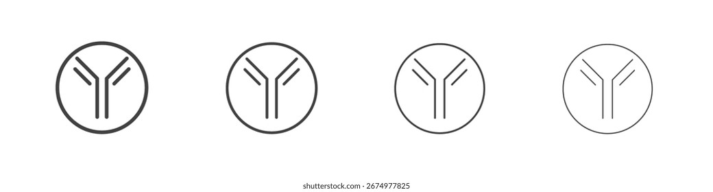 Antikörper-Symbol. Dünnes Liniensymbol für Website-Design und -Entwicklung, App-Entwicklung.