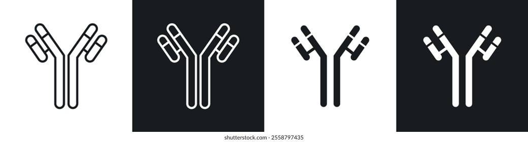 Antibody icon vector collection in black and white.