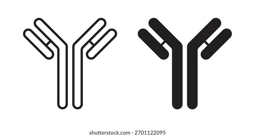 Antikörper-Symbol, Vektorsymbol, flach und trendige Strichlinie