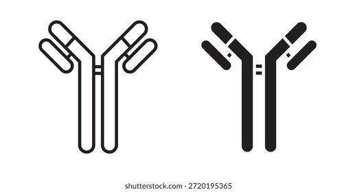 Antikörper-Symbole. Pixel perfekt. Vektorkontursymbol. Flaches Logo-Konzept.