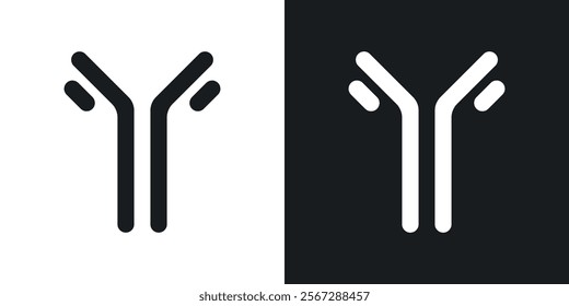 Antibody icons in solid black and white colors