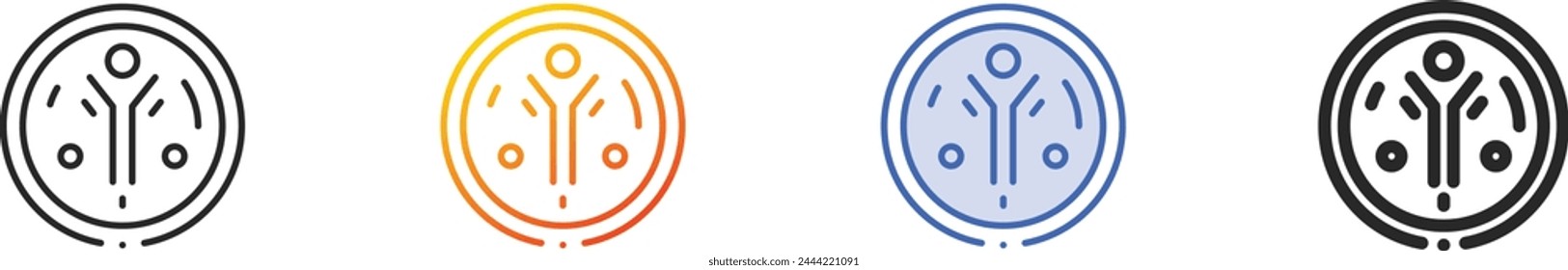 Antikörper-Symbol. Dünne lineare, Verlaufs-, blaue Kontur und fett Stil Design isoliert auf weißem Hintergrund