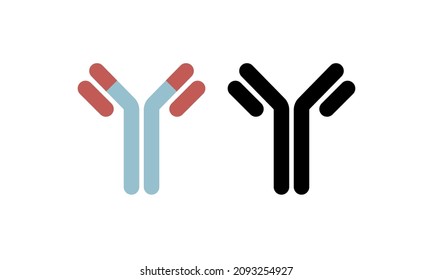 Antibody, Immune System, Molecule Cell. Vector Isolated Illustration Simple Icon