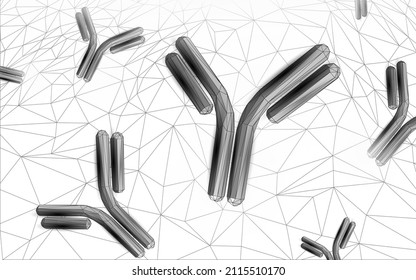 Antibody Immunoglobulin Coronavirus Vaccine Result. 3D Medical Infection Model. Immunization COVID Poster Template. Blood Test Green Pass Certificate Vector Illustration