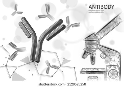 Antibody Immunoglobulin Coronavirus Vaccine Result. 3D Medical Infection Model. Immunization COVID Poster Template. Blood Test Green Pass Certificate Vector Illustration