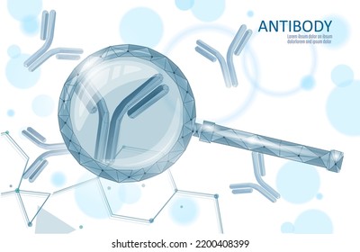 Antibody Immunoglobulin Coronavirus Vaccine Result. 3D Medical Infection Model. Immunization COVID Poster Template. Blood Test Green Pass Certificate Vector Illustration