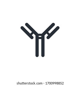 antibody, immunoglobulin line icon, vector illustration