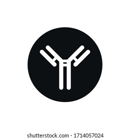 Antibody, Immunoglobulin Line Icon, Vector Illustration 