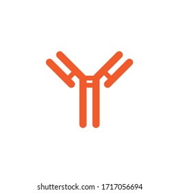 Antibody, Immunoglobulin Line Icon, Vector Illustration