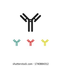antibody, immunoglobulin line icon, vector illustration