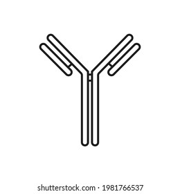 Antibody Outline Style Icon Vector