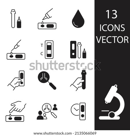 Antibody Test icons set . Antibody Test pack symbol vector elements for infographic web