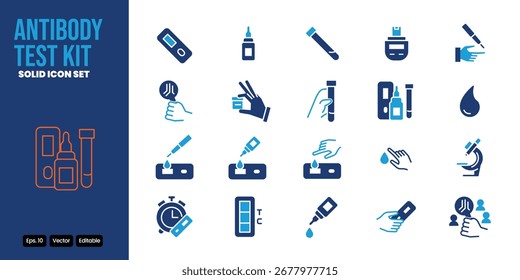 kit de teste de anticorpo colorido ícone conjunto vetor design bom para web e aplicativo móvel