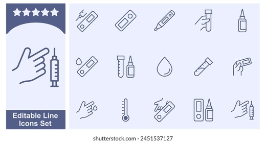 Antikörper-Test-Kit-Icon-Set, medizinische Labortests Elemente-Symbol-Vorlage für Grafik- und Webdesign-Kollektion-Logo-Vektorillustration