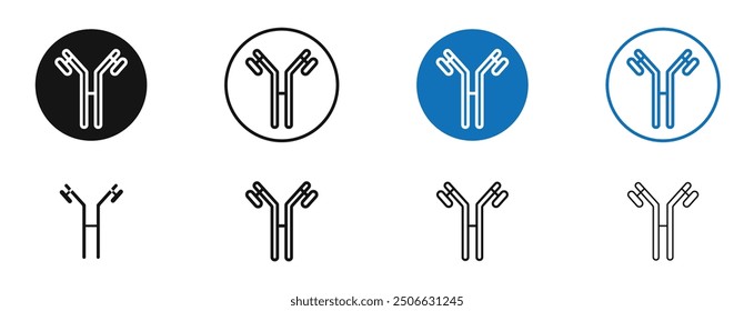 Antibody vector icon in black and blue colors
