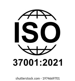 Anti-Bribery Management Systems. Standard quality symbol. Vector button sign isolated on white background .