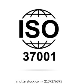 Anti-Bribery Management Systems. Standard quality symbol. Vector button sign isolated on white background .