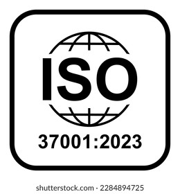 Anti-Bribery Management Systems. Standard quality symbol. Vector button sign isolated on white background .