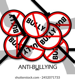 Anti-Bullying Day event banner. Several anti-bullying poles on a white background to commemorate on May 4th