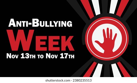 Anti-Bullying Week vector banner design. Happy Anti-Bullying Week modern minimal graphic poster illustration.