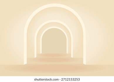 Antic arched door. vector illustration