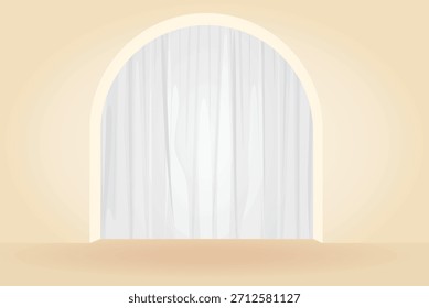 Antic arched door. vector illustration