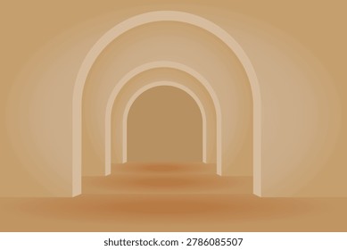 Antic arched door. vector illustration