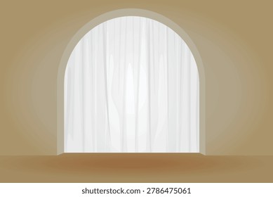 Antic arched door. vector illustration