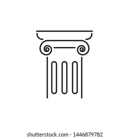 Antic column icon outline isolated vector illustration