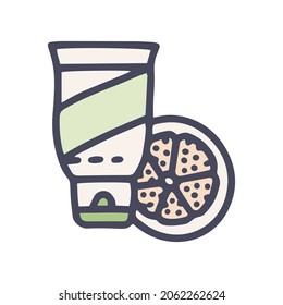anti-cellulite cream color vector doodle simple icon