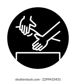 Anticellulite massage line color icon.  Physiotherapy, acupuncture, rehabilitation. Isolated vector element. Outline pictogram for web page, mobile app, promo