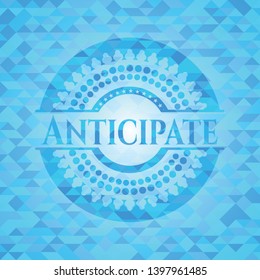 Anticipate realistic light blue mosaic emblem