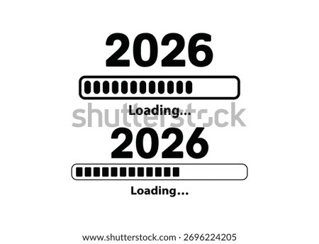Anticipating 2026 Year End Progress Bar Illustration Preparing for the Future and New Year Celebrations Showing Expectations and Time Passing