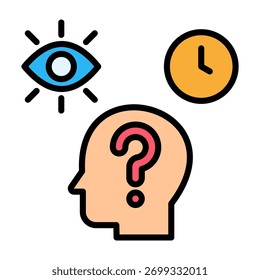 Anticipation Icon Lineal Color Design Vector Illustration