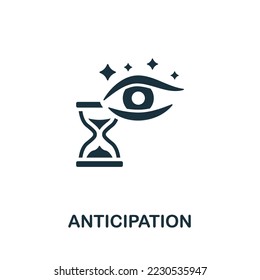 Anticipation icon. Monochrome simple Time Management icon for templates, web design and infographics