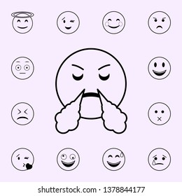 in anticipation of victory icon. Emoji icons universal set for web and mobile