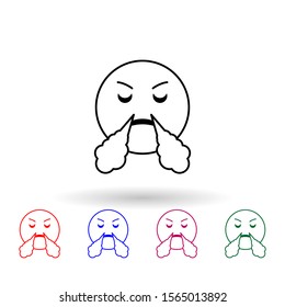 In anticipation of victory multi color icon. Simple thin line, outline vector of emoji icons for ui and ux, website or mobile application