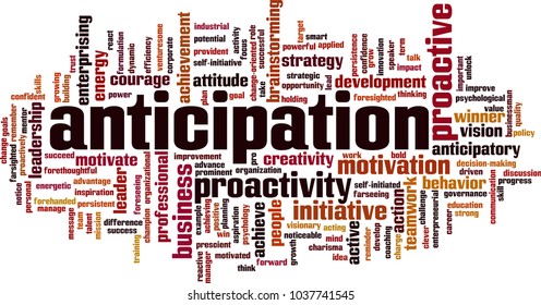 Anticipation word cloud concept. Vector illustration