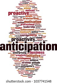 Anticipation word cloud concept. Vector illustration
