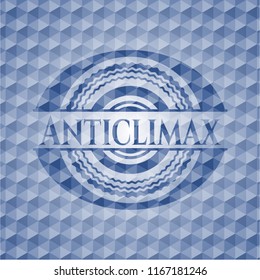 Anticlimax blue polygonal badge.