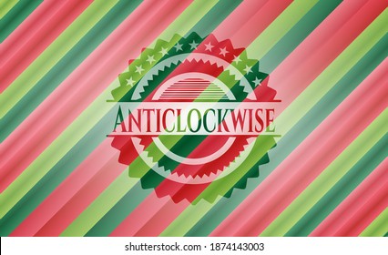 Insignia de estilo de colores de navidad en sentido antihorario. Ilustración vectorial. Detallado. 
