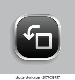 anticlockwise line icon design. Glossy Button style rounded rectangle isolated on gray background. Vector illustration