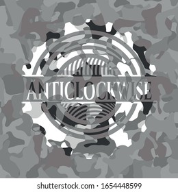 Anticlockwise on grey camouflage pattern