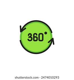 Anticlockwise rotation line icon. Arrow, direction, circle. Cycling concept. Vector illustration can be used for topics like virtual reality, 3D modeling, view