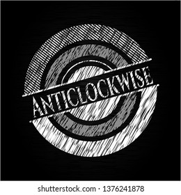 Anticlockwise written on a blackboard