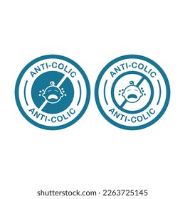 Anti-colic baby cry logo vector badge design. Suitable for attention, information and product label